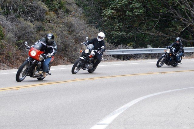 Riding the twisties on Hwy 1 around Big Sur. I'm the third one in the pic