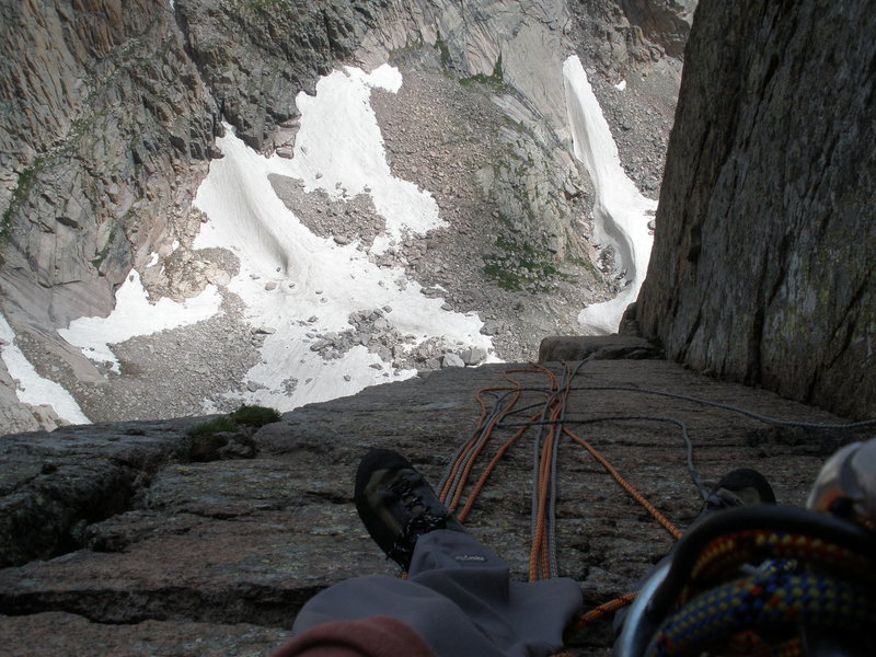 Belaying at pitch 4.
