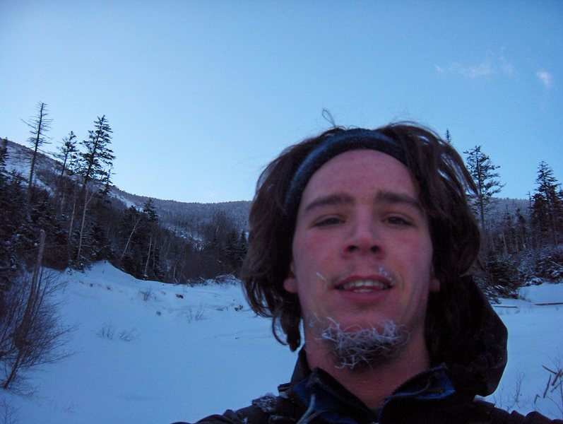 Just call me Frosty. Heading up the Boquet Slide on Dix Mtn. in Adirondack Park NY