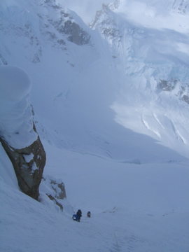 Climbing the Entrance Couloir
