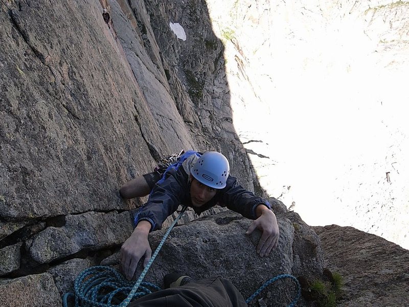 Gonzalo Cabeza on the Casual Route. Party seen below us.