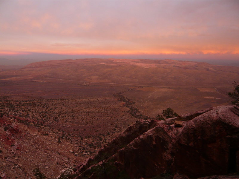 Sunset on the descent