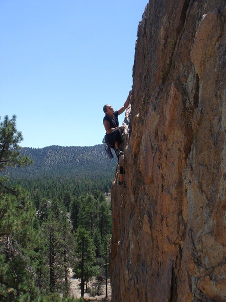 Jodee just past the crux of Thunderbird. But it ain't over yet...