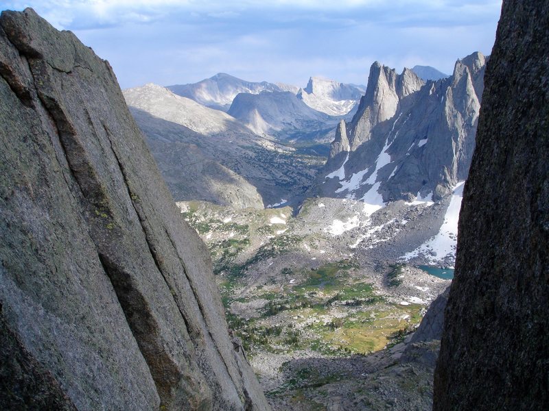 Room with a view. I believe I took this pic from a belay stance on the South Buttress of Pingora.