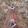 The bolts for the rap on the north summit. 1 SMC hanger, 1 ASCA hanger, good studs.