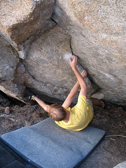 Brian starting out Frank's Roof (V3), Tramway