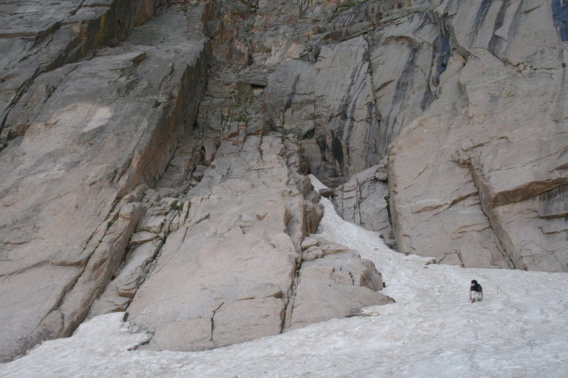 north chimney. what we learned is stay on the slab on climbers left.