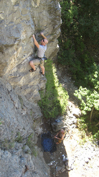 Christian Burrell on Chupacabra (5.10a).