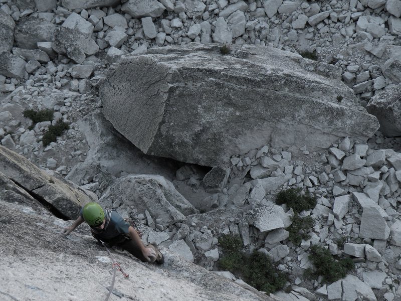 Dustin on the crux pitch of OZ