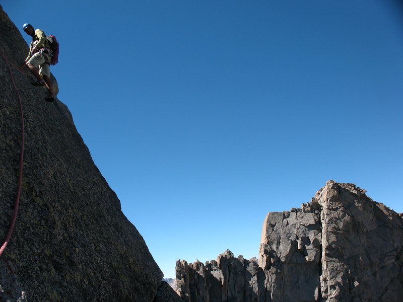 my dad on one of the many exposed traverses