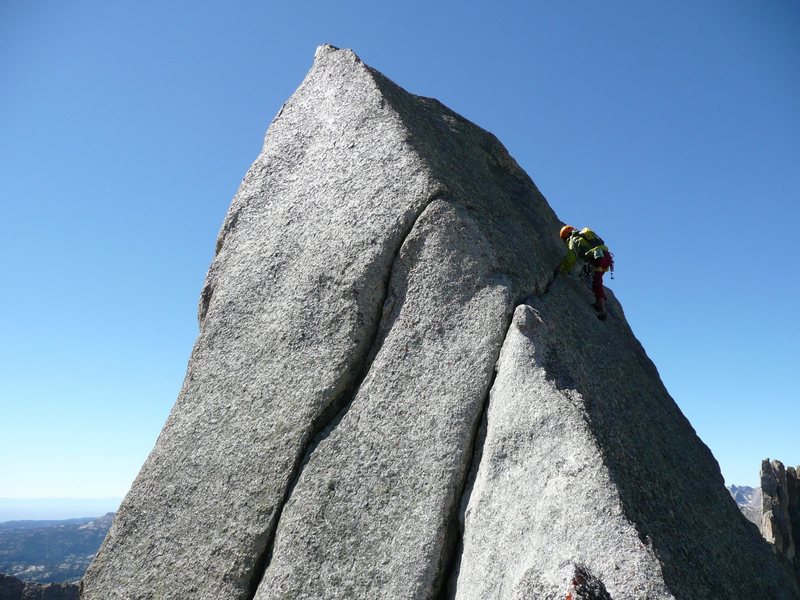 Tobin, up high traversing on the north side.