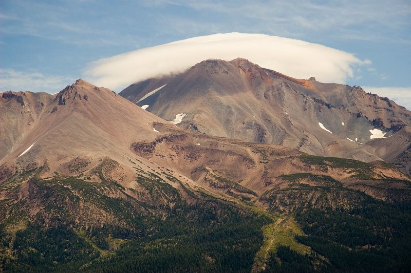 Mt Shasta with a cloud cap taken from Black Butte