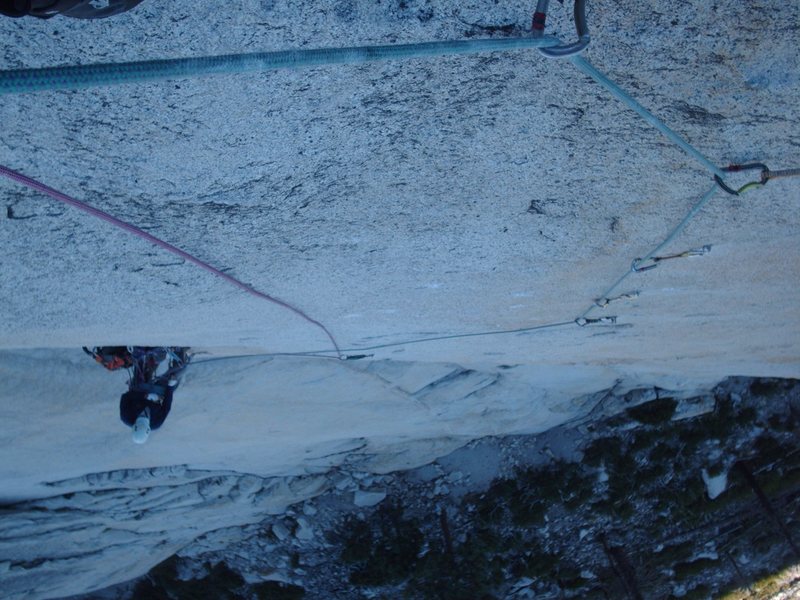 bolt ladder or 5.12 friction on pitch three