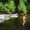 Brent taking a post-climb-swim in Boulder Creek.