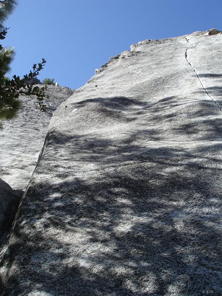 The arete for Double Exposure with the Pirate to the right