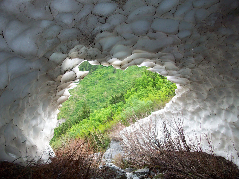 Cool snow formation at the base.