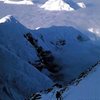The two summits of Hunter from 16,500' on Denali's South Buttress.
