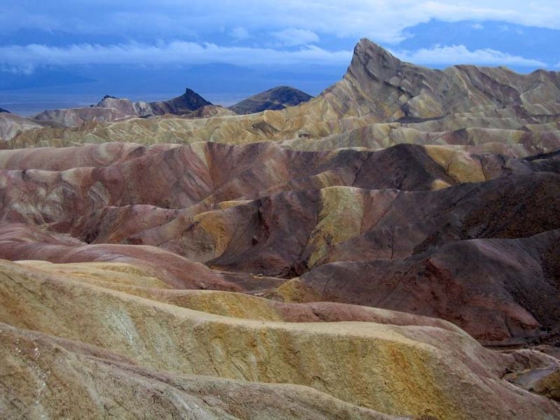 Original unretouched photograph. Zabriskie point, Death Valley (2005) after a heavy rain.