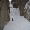 on a new route attempt...it snowed, the spindrift avalanches started....we headed down. 