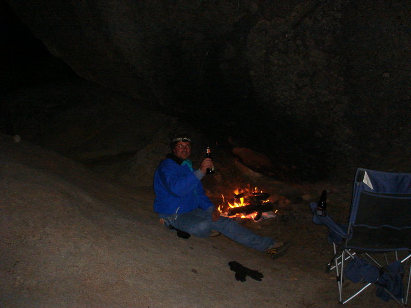 My buddy John at fireside; an undisclosed date and location.