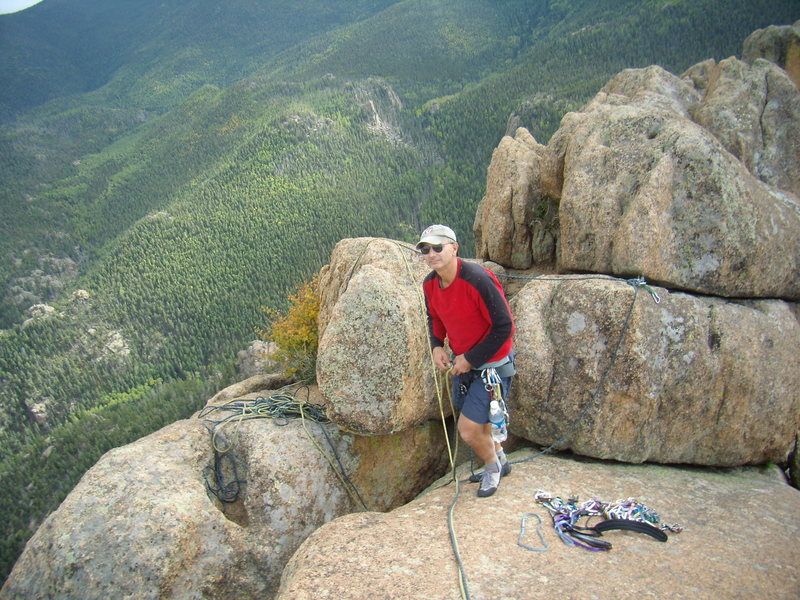 Mike Colacino on top of the route. About five pitches in all. Sept 20th 2008.