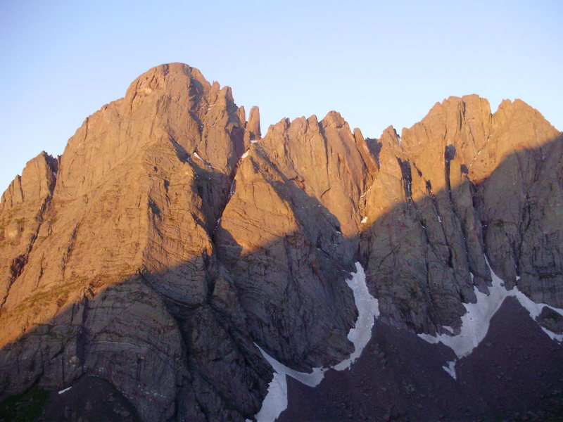 Ellingwood Arete...and me thinking 'I should have been at the base of the climb about an hour ago....'