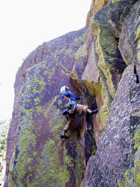 Brian approaching the crux.