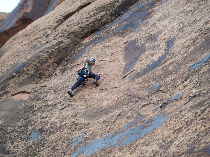 Approaching the crux section...