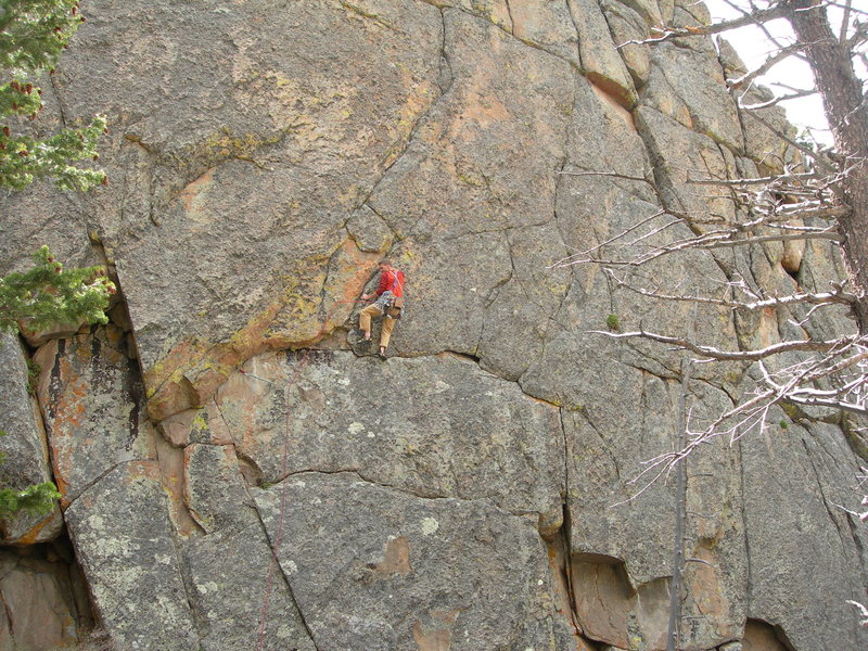 Nate A on his first redpoint attempt. 5-19-07.