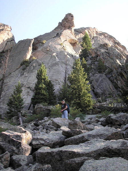 Theo at base of Batman Pinnacle, getting ready to lead 'Batman & Robin' route