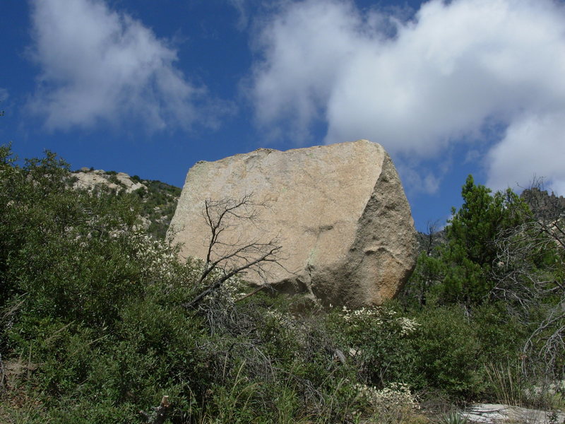 Square Top Boulder. The top of this rock is visible when driving down ...