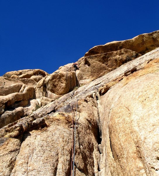 Jonny just after firing up the fun roof move. This climb was a blast!