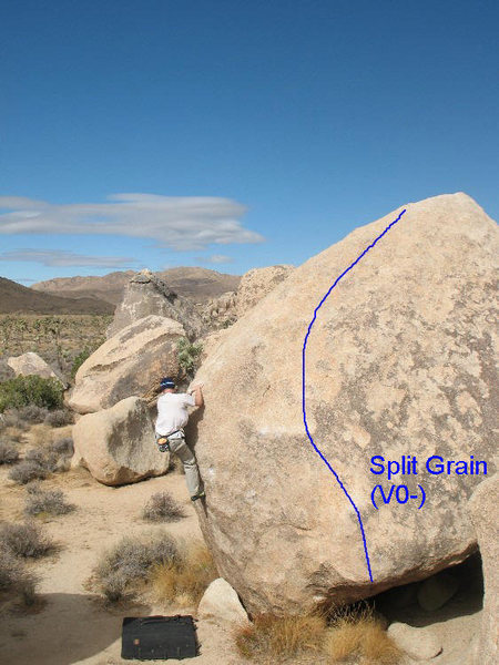 Split Grain (V0-) at the Stonehenge Boulders, JTNP.