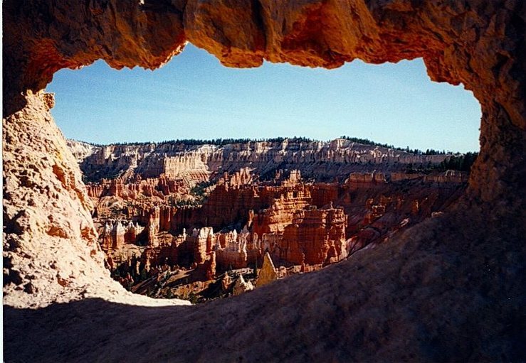 Bryce Canyon, Utah. Taken on a 12 mile loop hike, don't remember which one. Early 1990's. Scan of print.
