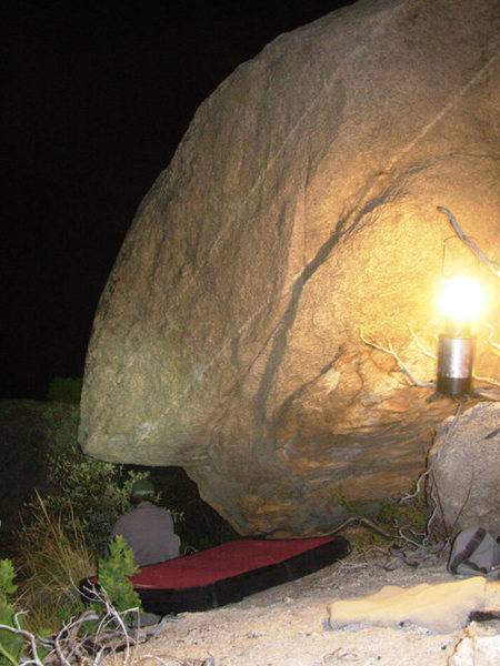 A great time out bouldering by headlamp and lantern-light.