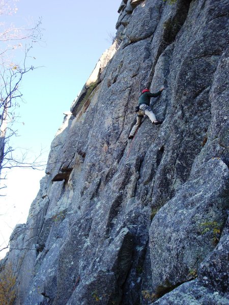 Allen prepares to leave the security of the cracks.