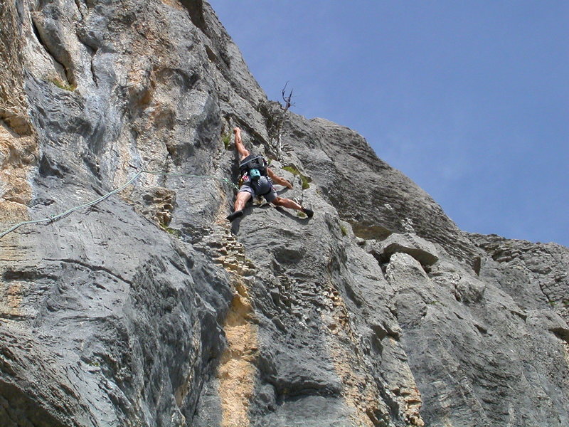 Pitch seven: Wicked rock to finish the route.