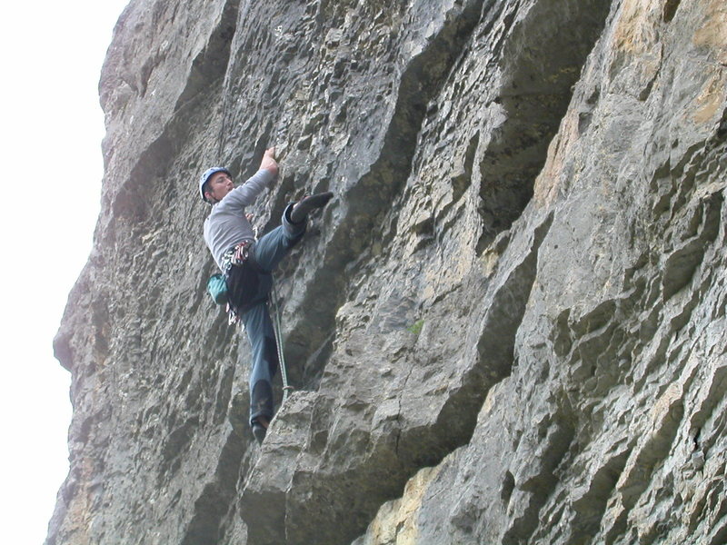 Pitch three: the steep face with small, positive holds.