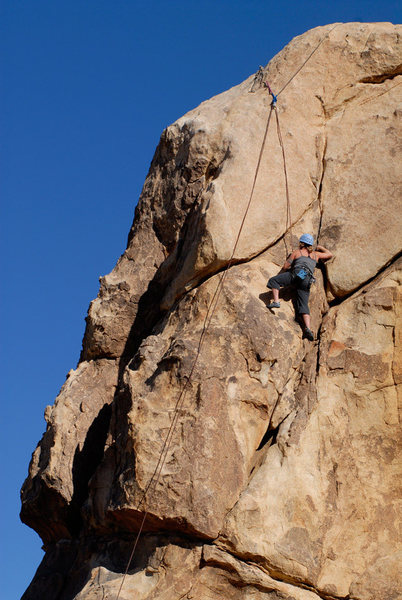 A closer look at the top of Raging Intensity, in Joshua Tree National Park.