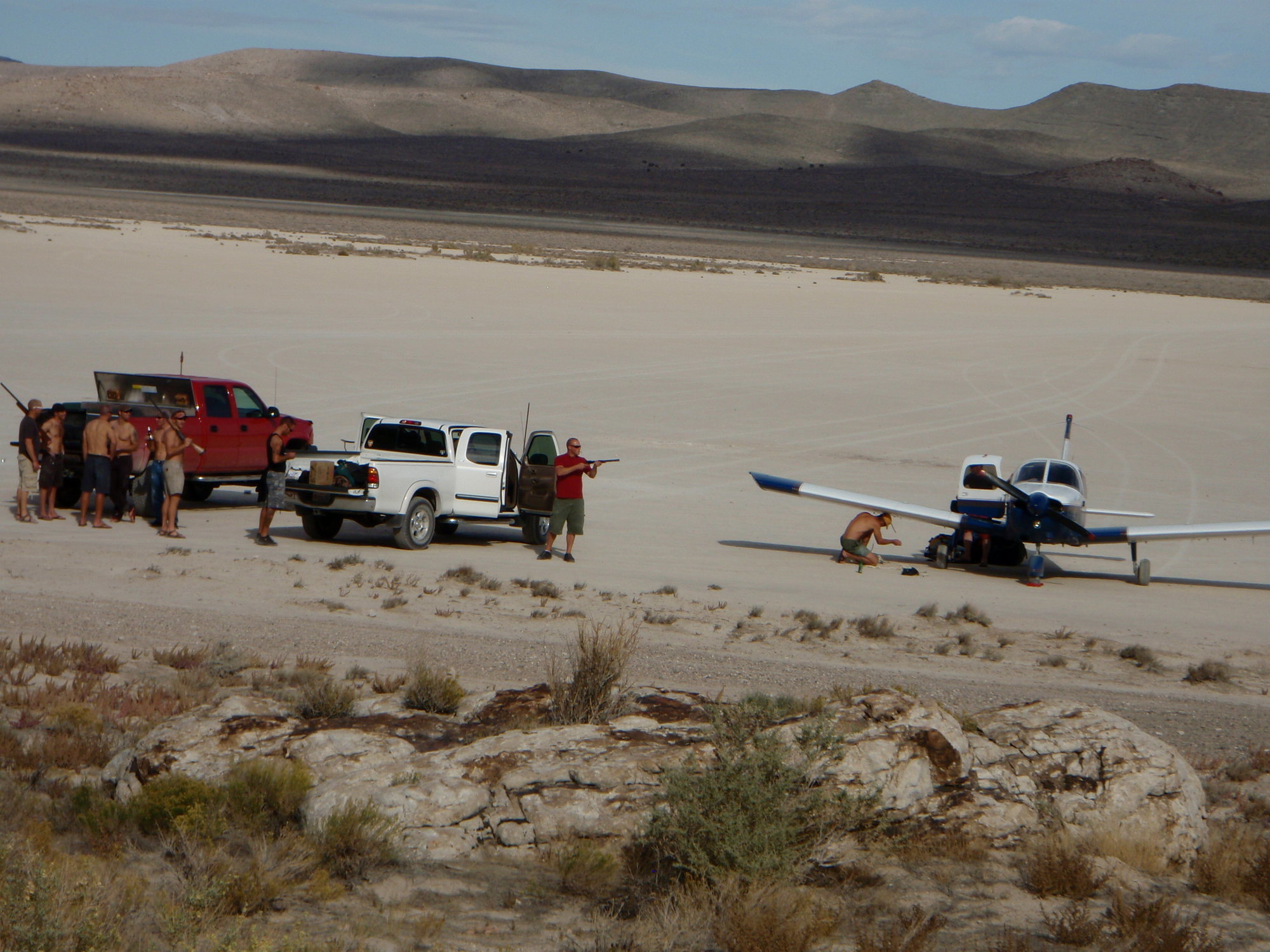 The parking lot scene.