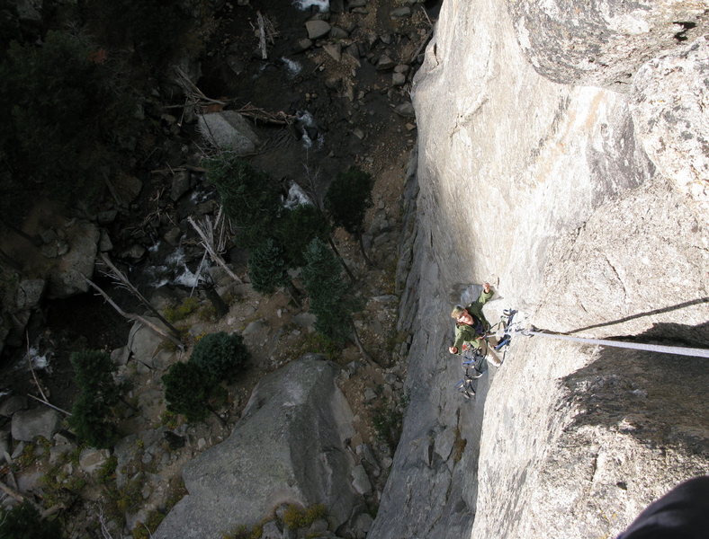 Nathan following the "3rd" pitch, I think it's most logical to link to where I stopped in one pitch instead of 2 as we did it or worse yet 3 as the original route did.