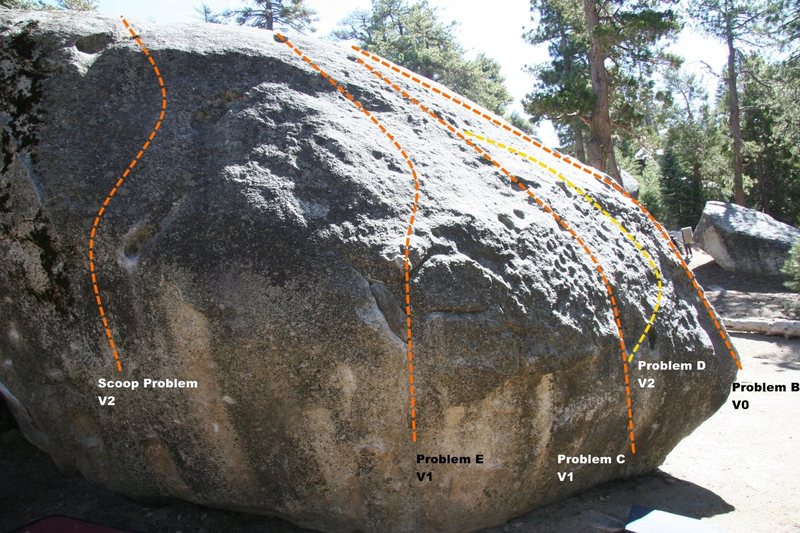 Transmaniacon Boulder South West face topo