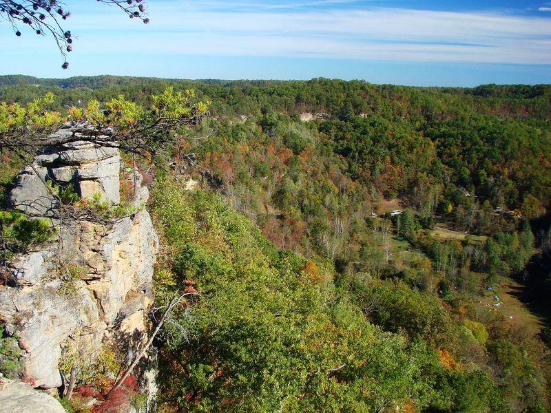October '08, shot of the Miguel's campground from the top of the formation at Natural Bridge State Park across the road.
