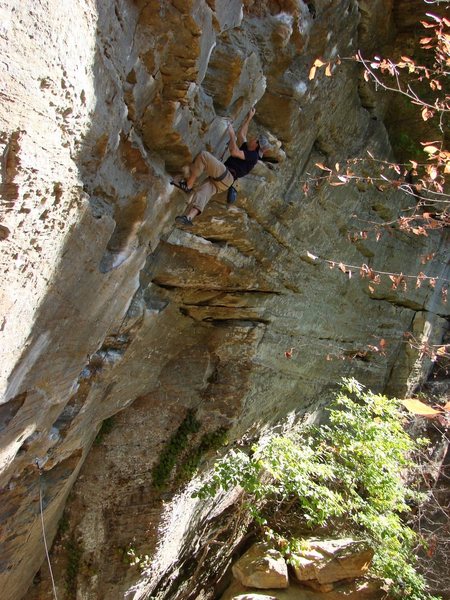Ben past the crux on Ro Shampo. 3 of 3. October '08.