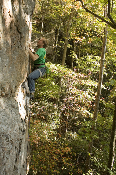 Brendan cruising the easy top half.