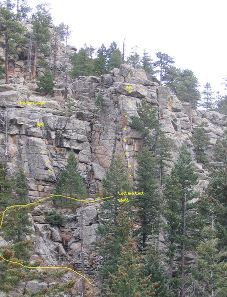 Location of Lost In A Lost World and Joe the Lunger, showing approach.