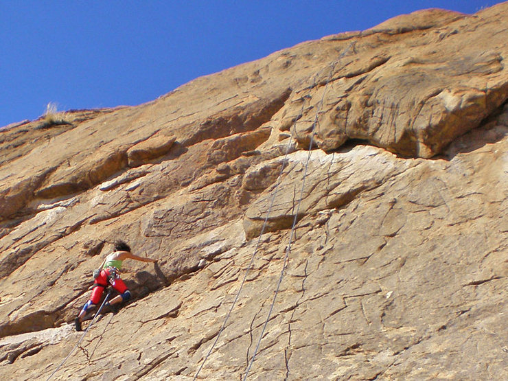 Maite approaches the tough section