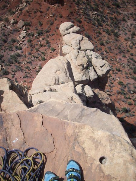 2nd time climbing Otto's Route. Very fun! Made it to anchors but chose not to get on top due to some super strong winds.