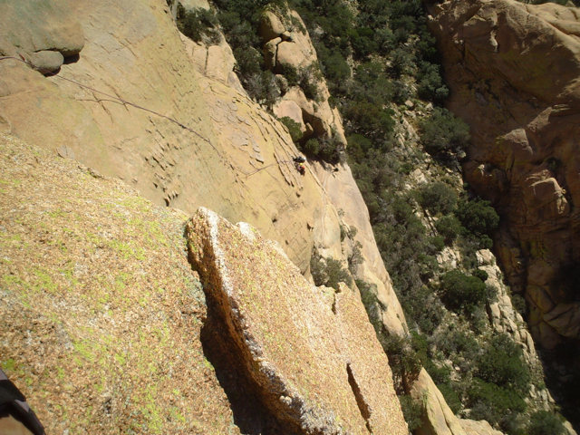 From near the top of sheepshead, looking down at pitch4. climbers are at the top of p3.