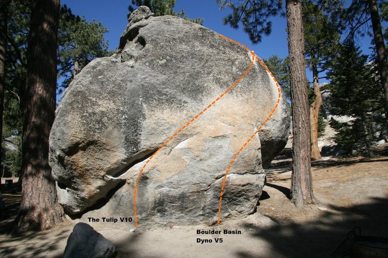 Tulip Boulder West Face Topo